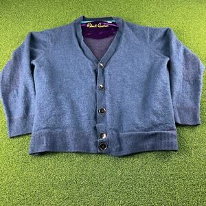 Robert Graham Blue Wool Gold Button Down Cardigan Sz 3XL ( see measurements )